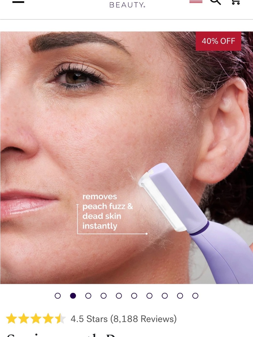 Sonicsmooth Pro+ White Facial Dermaplaning & Hair Removal Tool - Picture 3 of 7